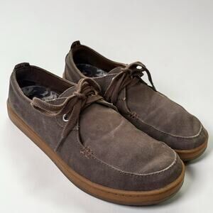LL Bean Campside 2-Eye Brown Canvas Boat Shoe Loafers 505999 Men's Size 9.5M